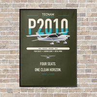 Thumbnail for Tecnam P2010 vertical canvas print - framed - green army background