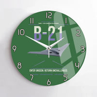 Thumbnail for B-21 Raider design on green no frame wall clock