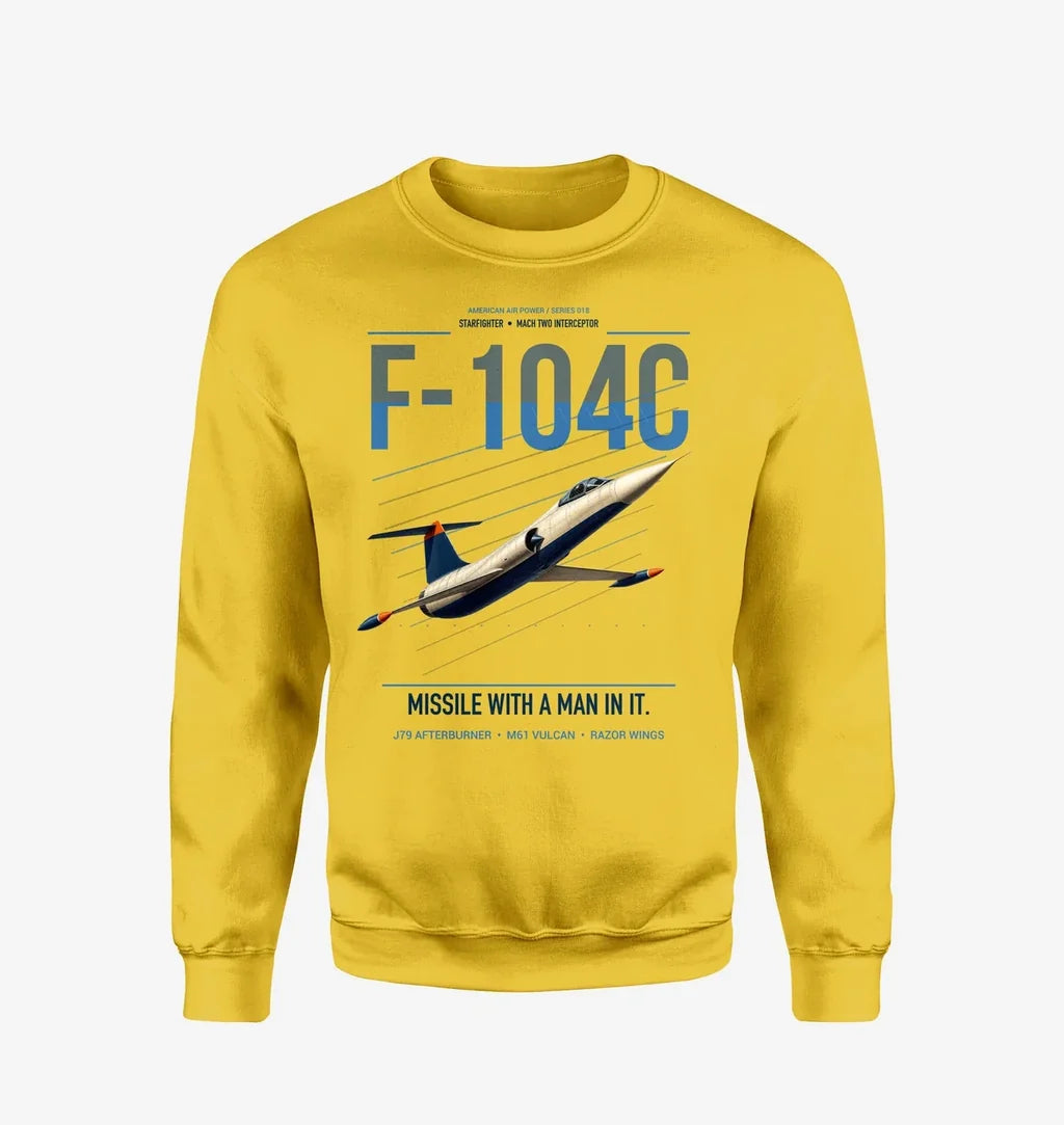 F-104C Starfighter design on yellow sweatshirt