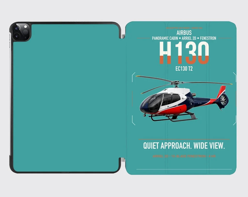Airbus H130 design on turquoise ipad tablet case