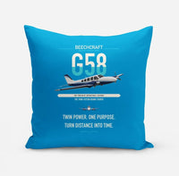 Thumbnail for Beechcraft Baron G58 design on turquoise pillow