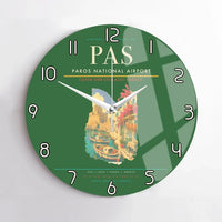 Thumbnail for Paros National Airport (PAS) design on green no frame wall clock