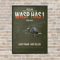 Thumbnail for Westland Wasp HAS1 vertical canvas print - framed - green army background