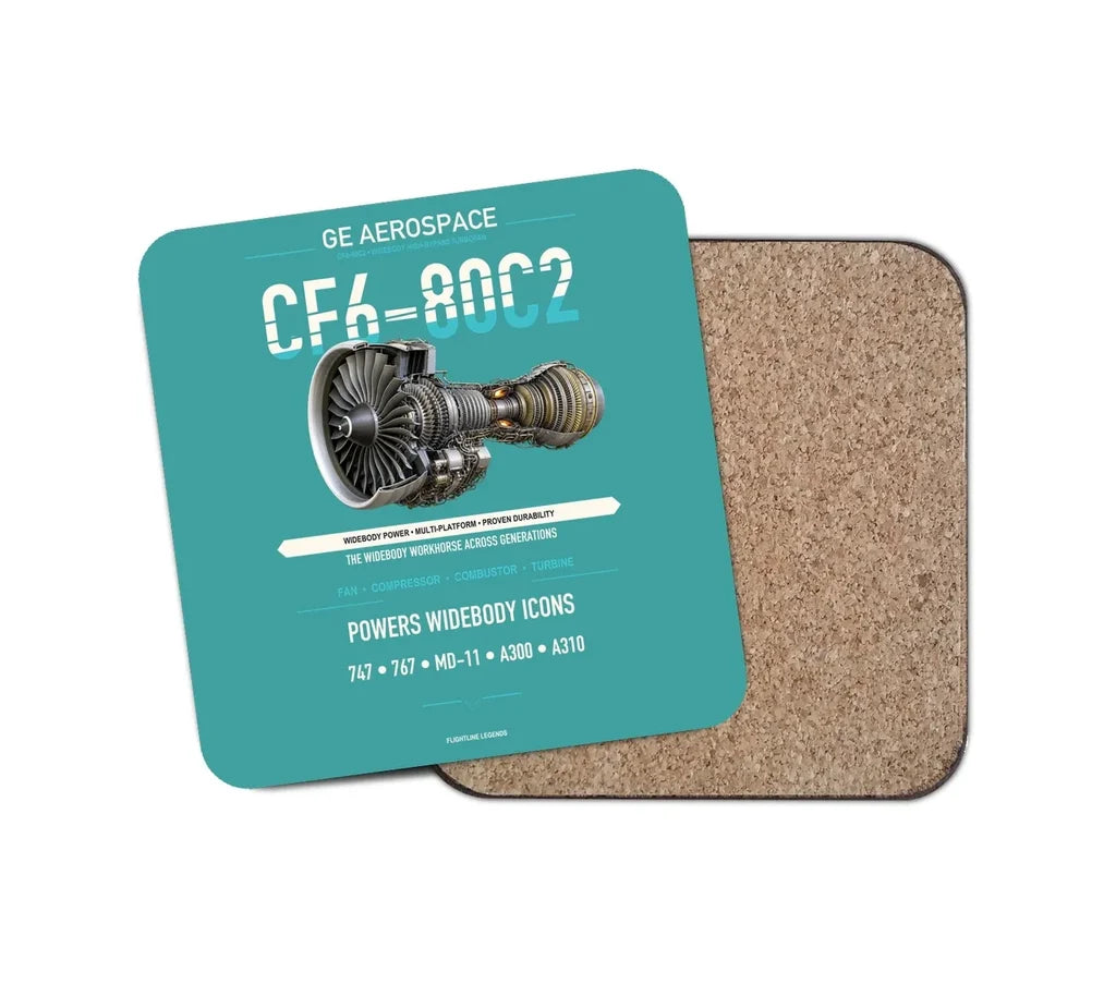 Embraer ERJ145 design on turquoise 1 piece coaster
