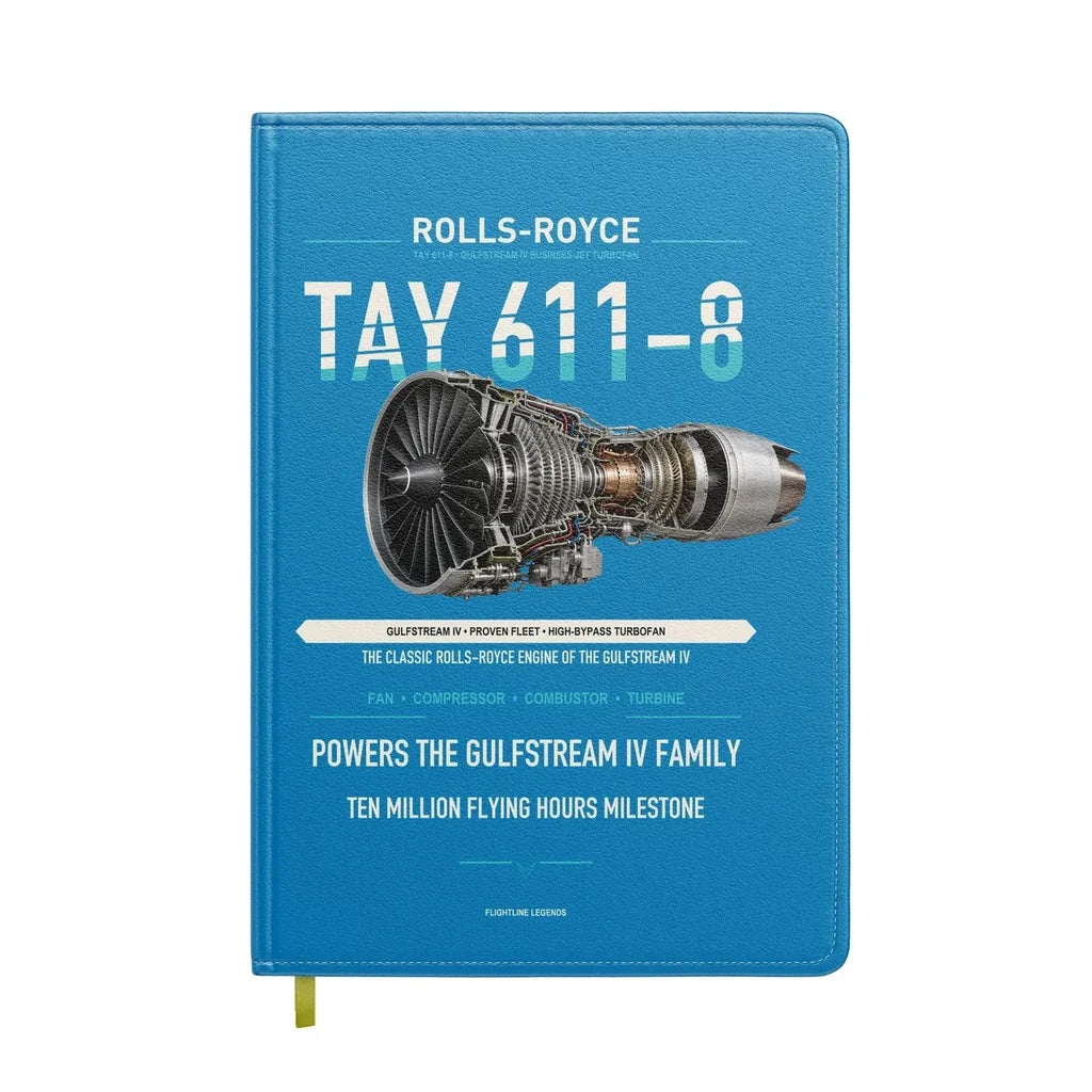 TAY 611-8 design on turquoise notebook