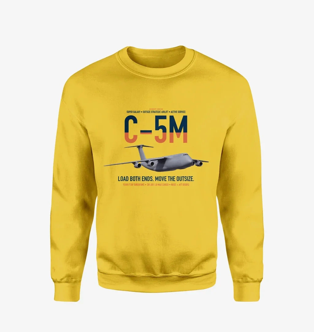 C-5M Super Galaxy design on yellow sweatshirt