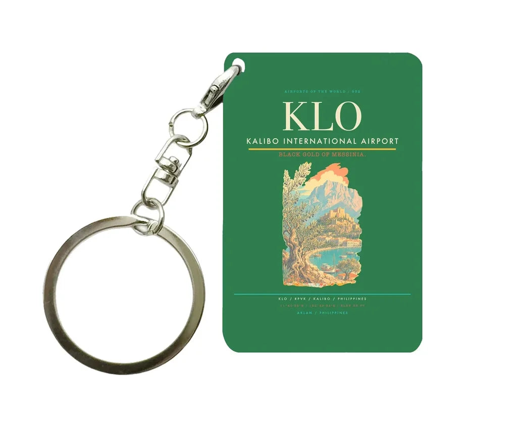 Kalibo International Airport (KLO) design on green key chain