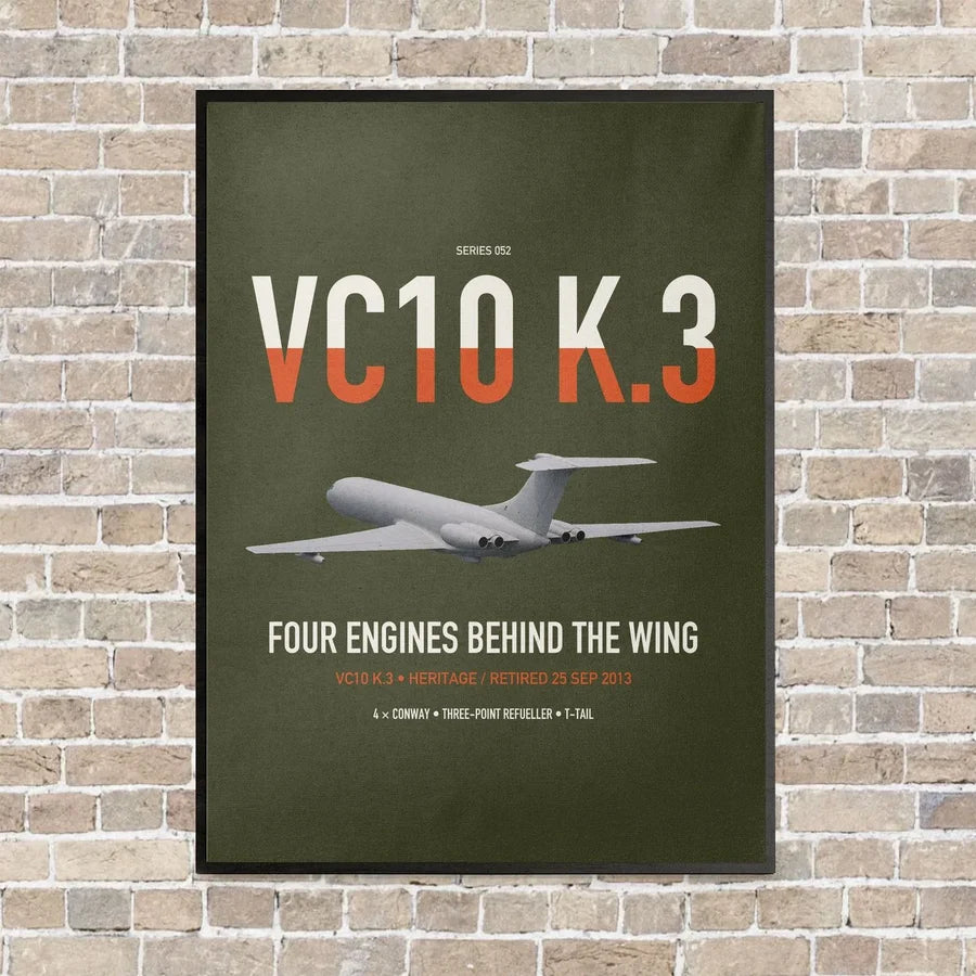 Vickers VC10 K.3 vertical canvas print - framed - green army background