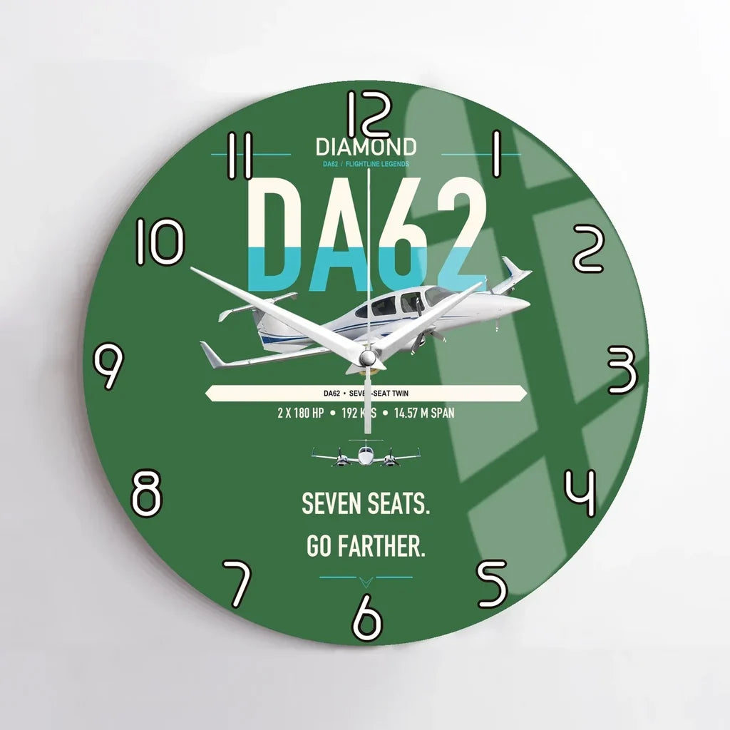 Diamond DA62 design on green no frame wall clock