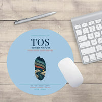 Thumbnail for Tromsø Airport (TOS) design on light blue round mouse pad
