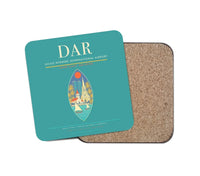 Thumbnail for Julius Nyerere International Airport (DAR) design on turquoise 1 piece coaster