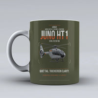 Thumbnail for Airbus H135 Juno HT1 design on green army ceramic mug, double-side print