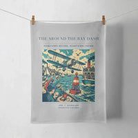 Thumbnail for VINTAGE G4299 - The Around The Bay Dash - Designed Towels design on lightgray