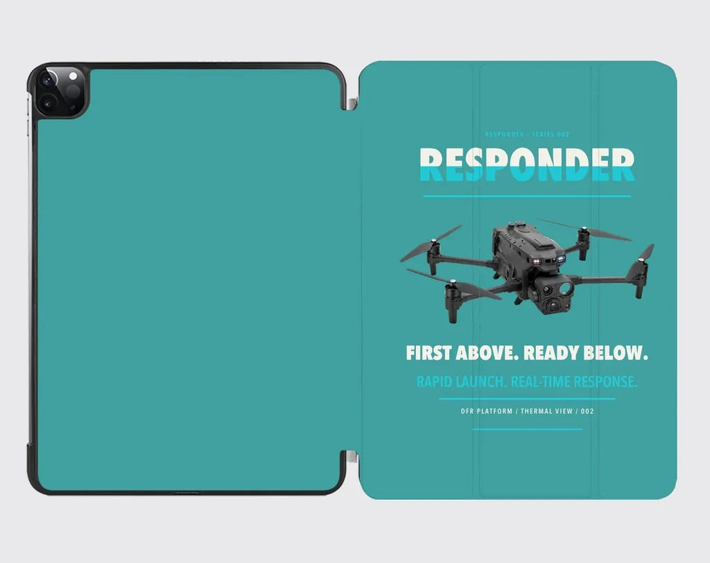 BRINC Responder design on turquoise ipad tablet case