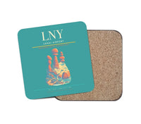 Thumbnail for Lanai Airport (LNY) design on turquoise 1 piece coaster
