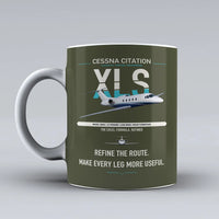 Thumbnail for Cessna Citation XLS design on green army ceramic mug, double-side print