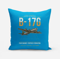 Thumbnail for B-17G Flying Fortress design on turquoise pillow