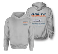 Thumbnail for Saab GlobalEye design on light gray double-side hoodie, double-side print