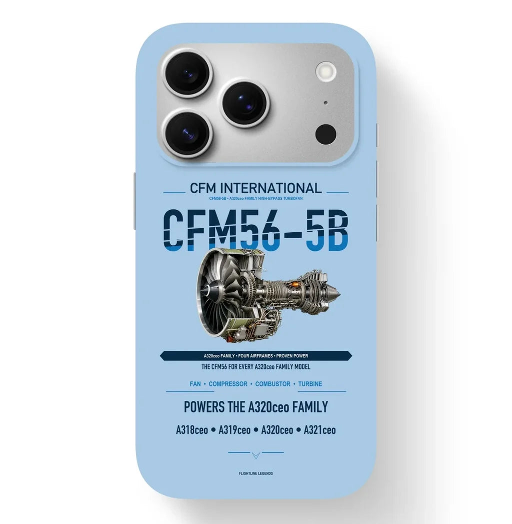 CFM56-5B Case design on light blue iphone case