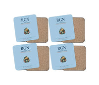 Thumbnail for Yangon International Airport (RGN) design on light blue 4 pieces set coaster