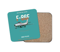 Thumbnail for F-86F Sabre Sweep The Sky design on turquoise 1 piece coaster