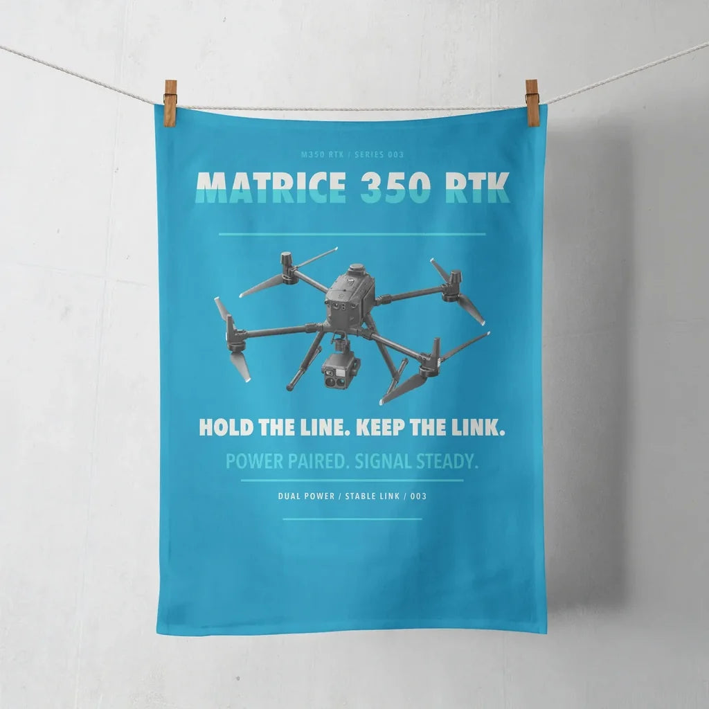 DJI Matrice 350 RTK design on turquoise towel