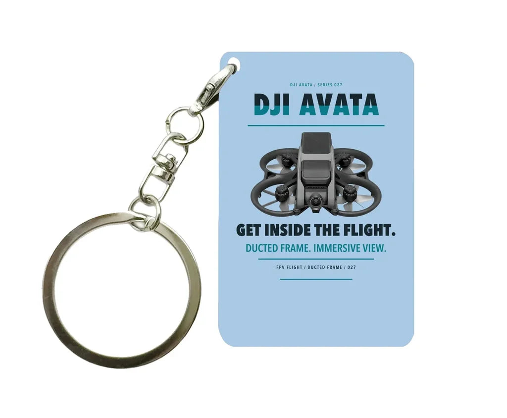 DJI Avata Key Chain design on light blue key chain