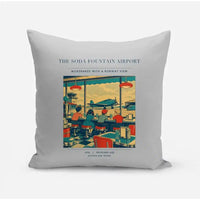 Thumbnail for VINTAGE G4247 - The Soda Fountain Airport - Designed Pillows design on lightgray
