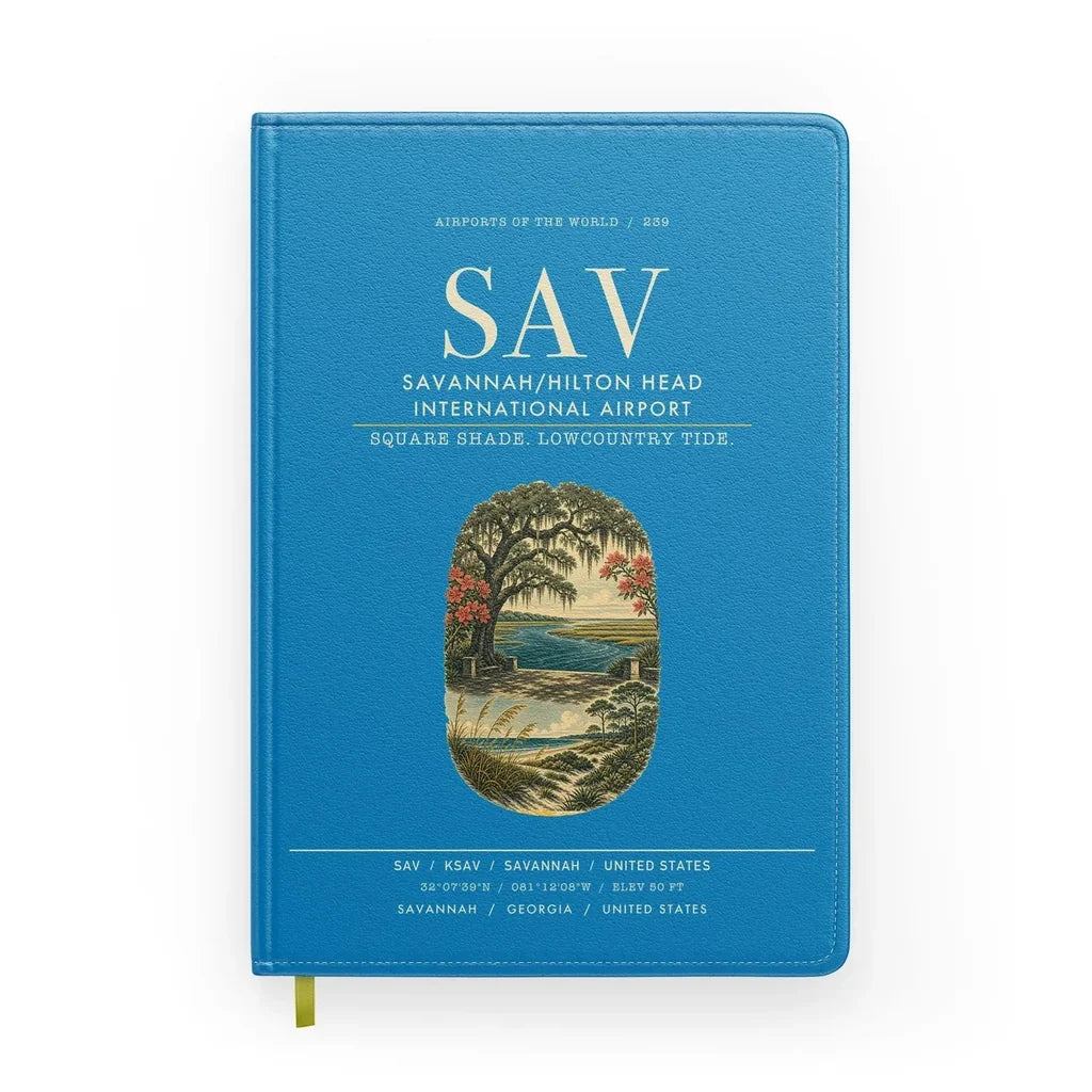 Savannah-Hilton Head International Airport (SAV) design on turquoise notebook