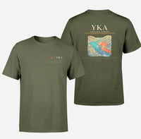 Thumbnail for Kamloops Airport (YKA) design printed on green army double-side t-shirt