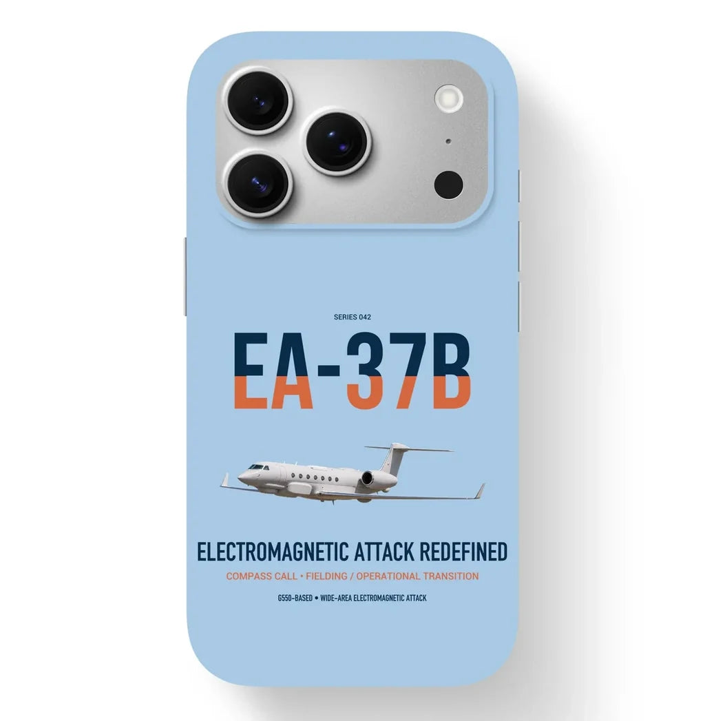 EA-37B Compass Call design on light blue magsafe iphone case, for iPhone 17 Pro