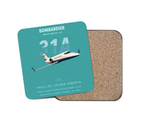 Thumbnail for Bombardier Learjet 31A design on turquoise 1 piece coaster