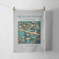 Thumbnail for VINTAGE G4050 - The River Patrol - Designed Towels design on lightgray