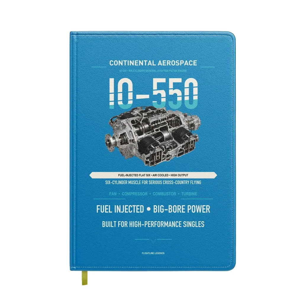 IO-550 design on turquoise notebook
