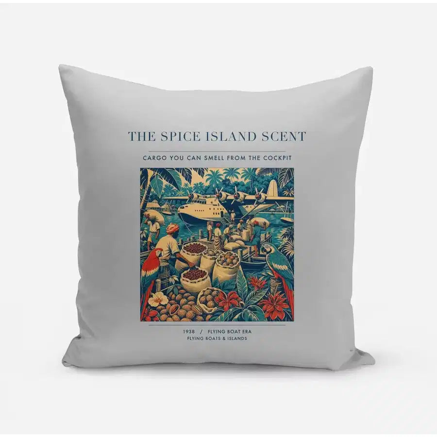 VINTAGE G4279 - The Spice Island Scent - Designed Pillows design on lightgray