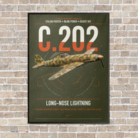 Thumbnail for Macchi C.202 Folgore vertical canvas print - framed - green army background