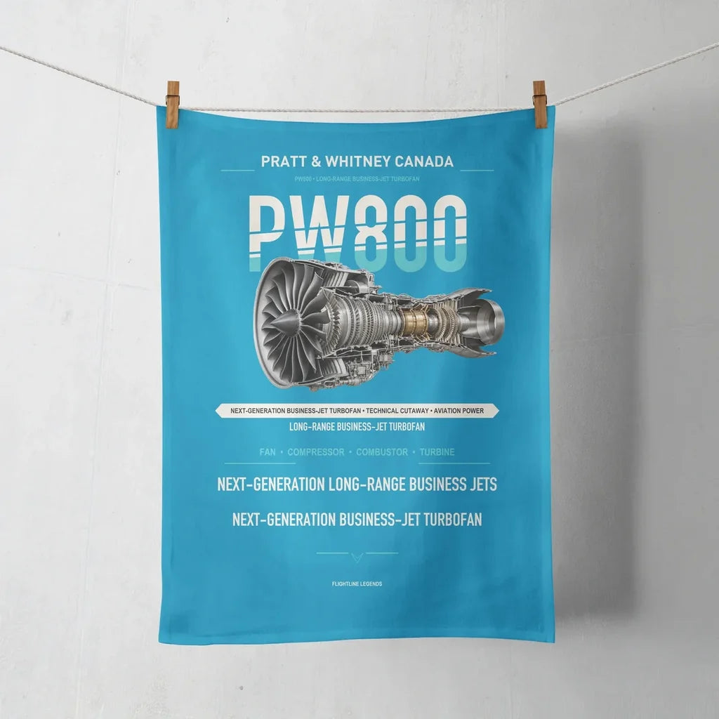 PW800 design on turquoise towel