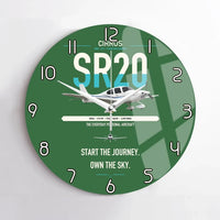 Thumbnail for Cirrus SR20 design on green no frame wall clock