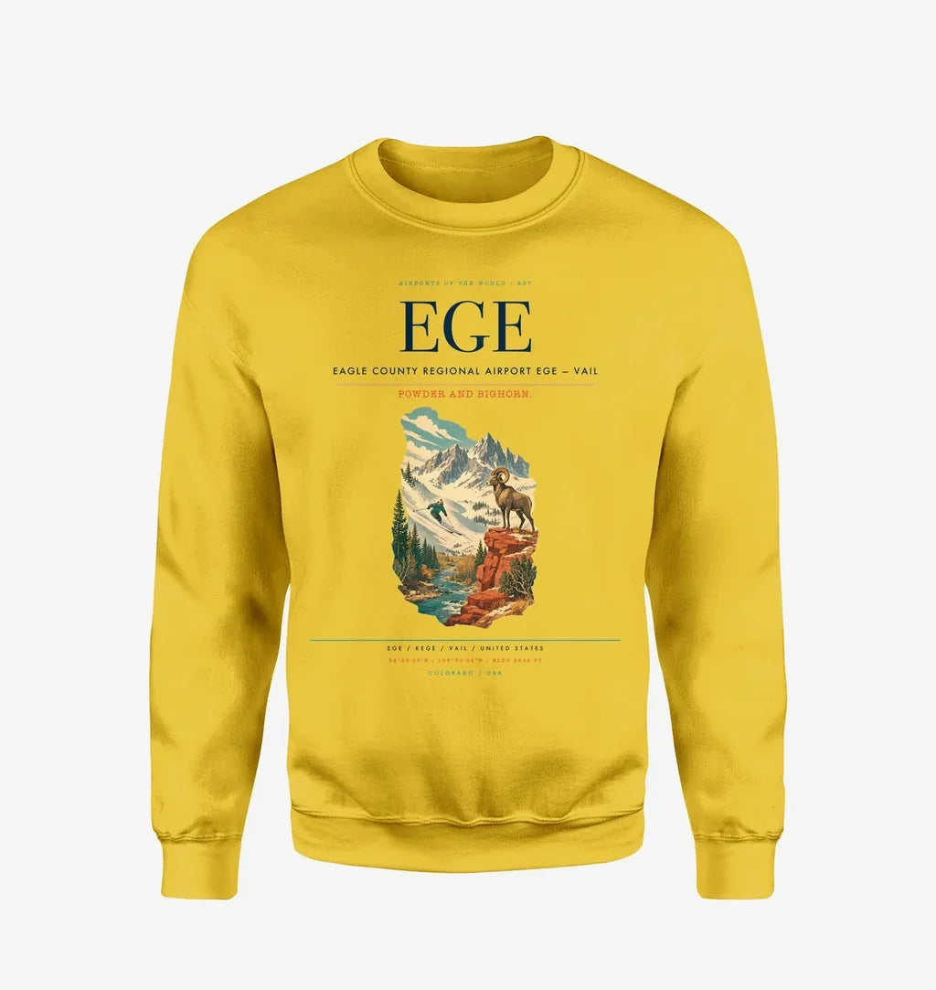 Eagle County Regional Airport (EGE) design on yellow sweatshirt