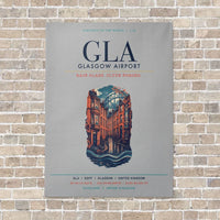 Thumbnail for Glasgow Airport GLA vertical canvas print - no frame - light gray background