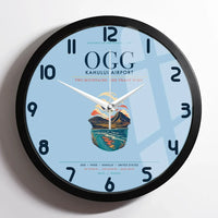Thumbnail for Kahului Airport (OGG) design on light blue framed wall clock