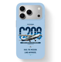 Thumbnail for Cessna 208 Caravan design on light blue magsafe iphone case, for iPhone 17 Pro