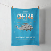 Thumbnail for Sikorsky CH-148 Cyclone design on turquoise towel