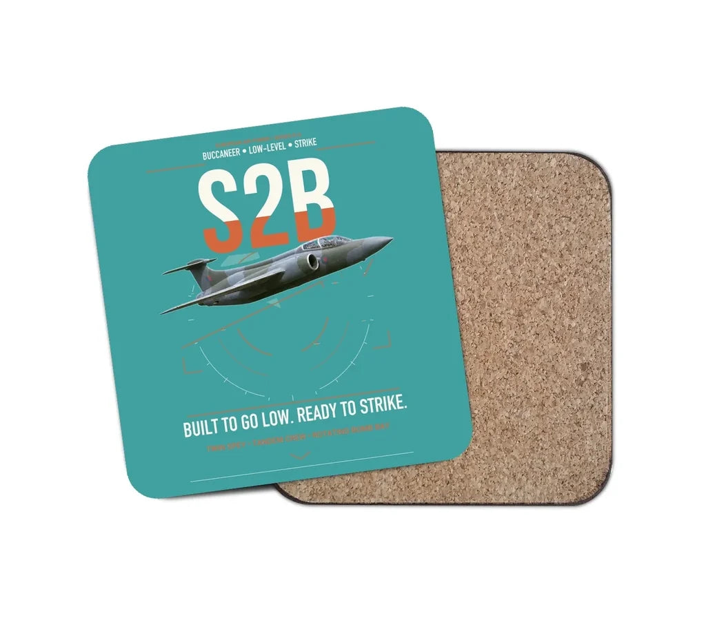 Blackburn Buccaneer S2B design on turquoise 1 piece coaster