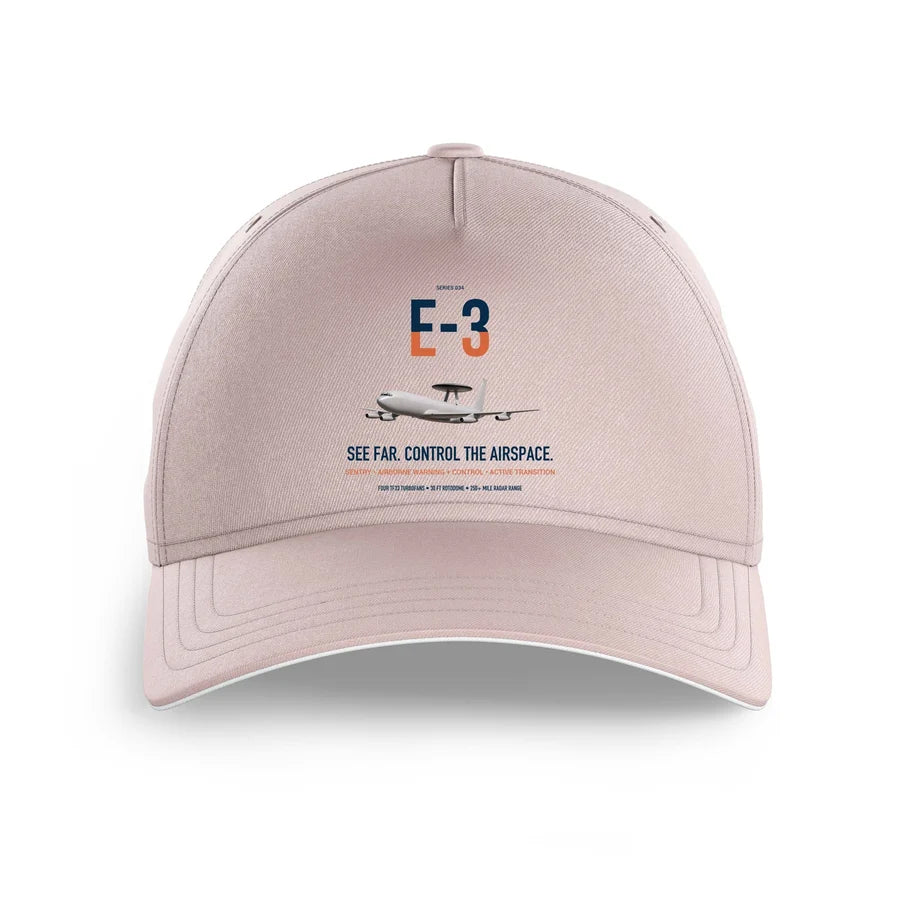 E-3 Sentry AWACS design on pink printed hat