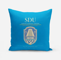 Thumbnail for Santos Dumont Airport (SDU) design on turquoise pillow