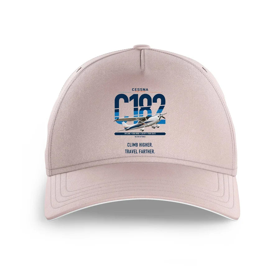 Cessna 182 Skylane design on pink printed hat