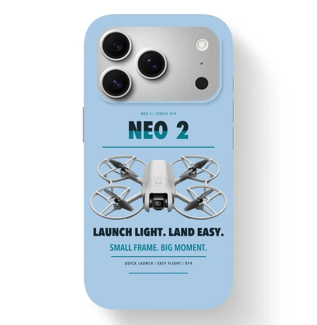 DJI Neo 2 Case design on light blue iphone case