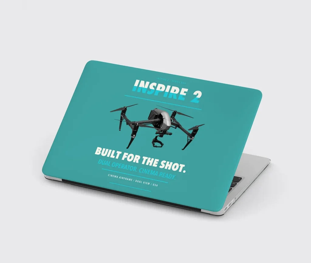 DJI Inspire 2 design on turquoise MacBook case
