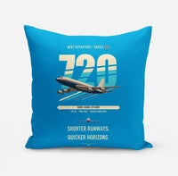 Thumbnail for Boeing 720B design on turquoise pillow